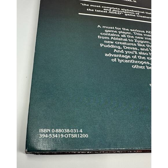 Advanced Dungeons & Dragons Monster Manual II 2 1983 Hardcover TSR #2016 AD&D - Picture 10 of 14